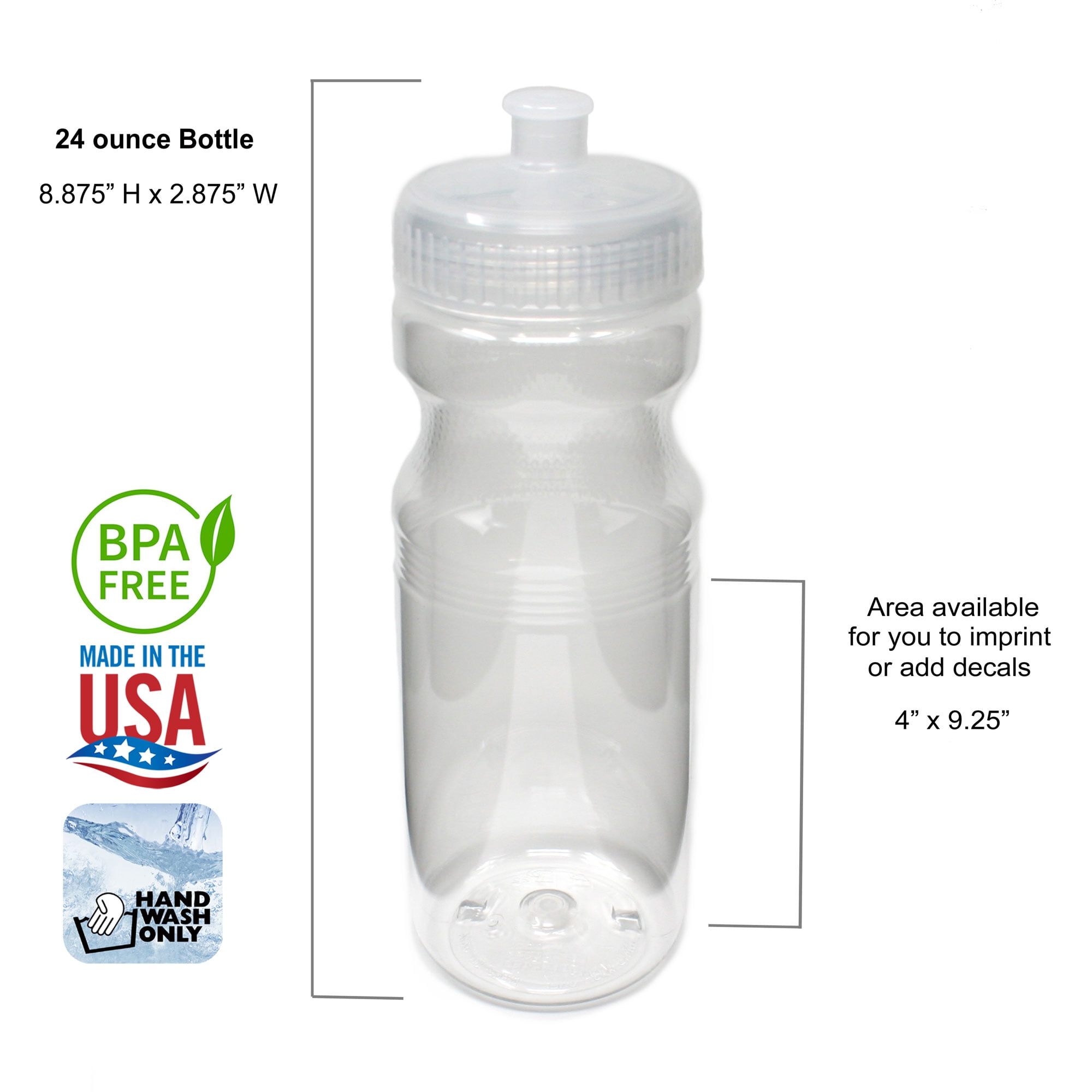 24 oz Clear Water Bottles with Flip-up Straw & Big Handle, 6 Pack  Personalized Plastic Water Bottles…See more 24 oz Clear Water Bottles with  Flip-up
