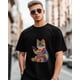 thumbnail image 1 of Camisetas de manga corta con diseño de gato y teléfono móvil para hombre, camisetas de cuello redondo, 1 of 8