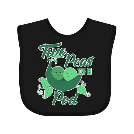 

Inktastic Two Peas in a Pod with Faces Gift Baby Boy or Baby Girl Bib