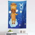 thumbnail image 1 of Zodiac Taurus Tapestry, Cartoon Bull Character on Blue Cloud in Sky with Stars Constellation and Sign, Fabric Wall Hanging Decor for Bedroom Living Room Dorm, 5 Sizes, Multicolor, by Ambesonne, 1 of 1
