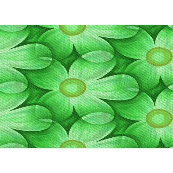 Ahgly Company Indoor Rectangle Patterned Neon Green Area Rugs, 4' x 6'
