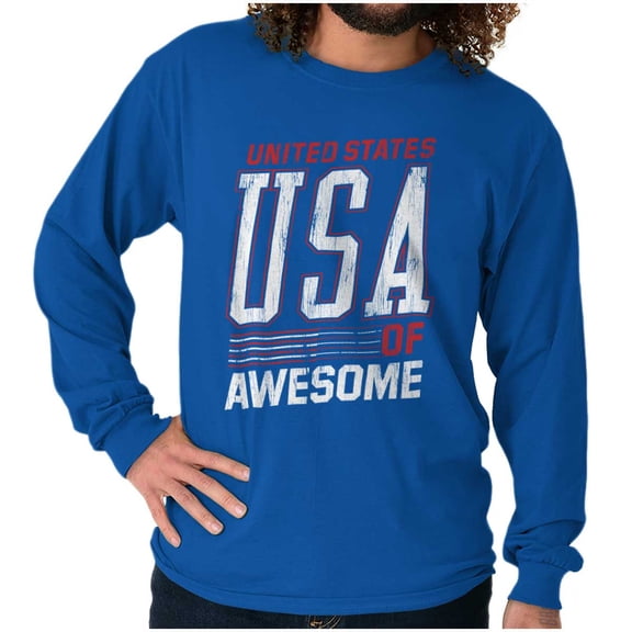 United States of Awesome Patriotic Long Sleeve TShirt Men Women Brisco Brands X