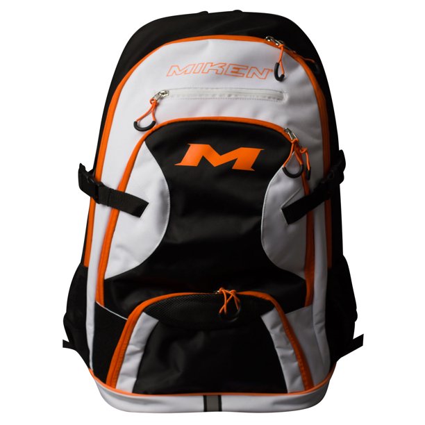 Miken Players Slowpitch Softball Backpack (Black/White/Orange