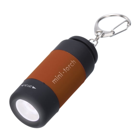 Uxcell Mini Keychain Flashlight, Pocket LED Flashlight Portable Torch USB Rechargeable, Brown