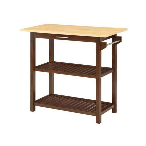 Convenience Concepts 802255BBMG Designs2Go 3 Tier Butcher Block Kitchen Prep Island with Drawer, Burgundy