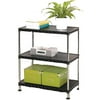Adjustable 3-Tier Plastic Shelf Rack with Metal Legs - Easy Assembly