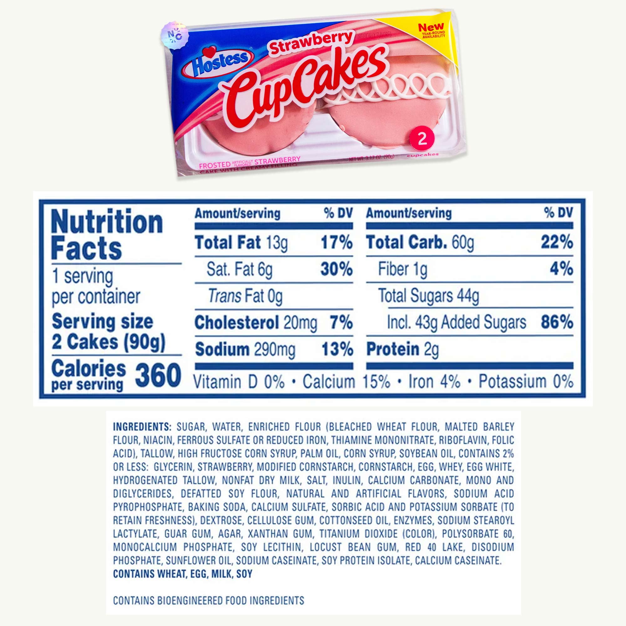 Hostess Honey Buns Donettes (36 mini donuts) - Strawberry, Birthday, Orange Cupcakes (6 cupcakes) - Organic Roasted, Peach Yerba Mate Tea bags (2 tea bags) - 11 Items