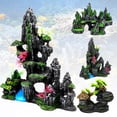 thumbnail image 1 of Flmtop Resin Simulation Mountain Rockery Aquarium Ornament Fish Tank Landscape Crafts, 1 of 9