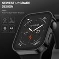 thumbnail image 3 of 2 Pack Hard Case Compatible with Apple Watch 44mm Series 6 SE Series 5 Series 4 with Tempered Glass Screen Protector, Black Ultra-Thin Durable Waterproof Protective Cover for iWatch, 3 of 5