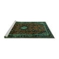 thumbnail image 2 of Ahgly Company Machine Washable Indoor Rectangle Persian Turquoise Blue Traditional Area Rugs, 5' x 7', 2 of 4
