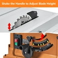 thumbnail image 5 of Table Saw, 10-Inch 15-Amp Portable Table Saw 1800W, Cutting Speed Up to 5000RPM, 90° Cross Cut & 0-45° Bevel Cut Adjustable Blade Height for woodworking, 5 of 9