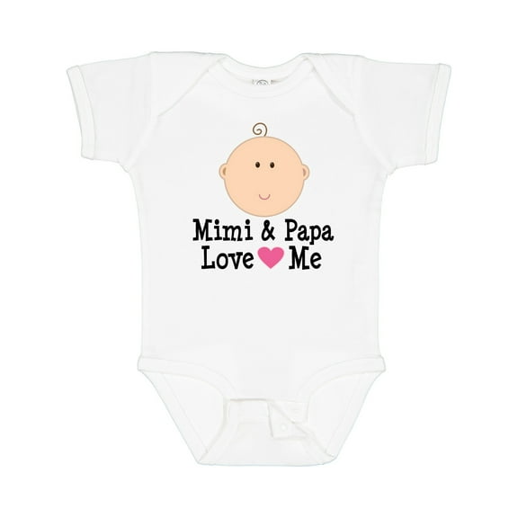 Inktastic Mimi and Papa Love Me Baby Girl Girls Baby Bodysuit