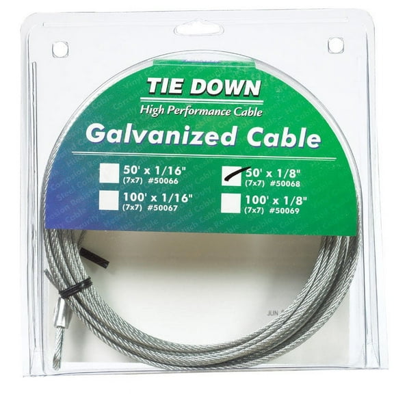Tie Down Engineering Galvanized Galvanized Steel 1/8 in. D X 50 ft. L Aircraft Cable