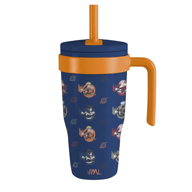 Magma Life Termo Acero Inoxidable para Niños Mini Flip 532 ml (18 oz), Doble Pared, Tapa Antiderrames con Popote, Mantiene Frío y Caliente