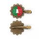 thumbnail image 1 of Italia, país, nombre de la bandera Tocado de pieza de pelo de horquilla de flor de metal vintage, 1 of 3