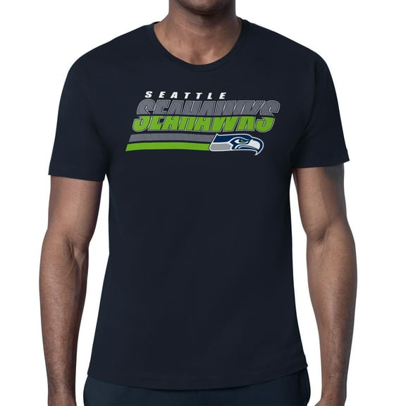 Men's Starter College Navy Seattle Seahawks Logo Push Graphic T-Shirt