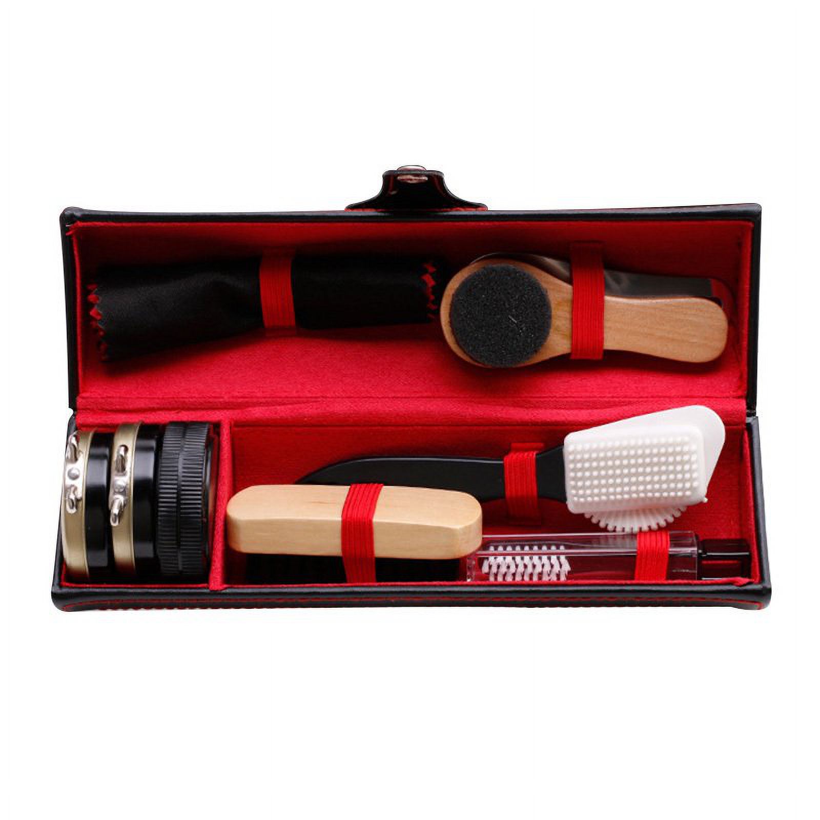 Kit De Nettoyage Pour Chaussures En Cuir - Avec Sac Et Éponge, Pratique à Emporter - Couleur Aléatoire (Brun) - Dimensions 17.5x11 Cm - 7