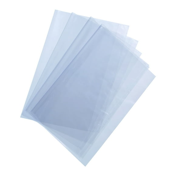 100Pcs 10x3 Inch Shrink Wrap Bags, Blue Clear PVC Heat Shrink Wrap for Gift Basket,Bath Soaps