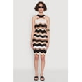 thumbnail image 2 of Womens Wavy Stripe Crochet Halter Dress, 2 of 4