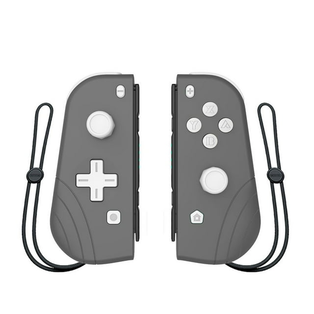 Manettes Switch, Remplacement pour Manettes Joycon avec Prise, Double Choc, Réveil, Brancher et Utiliser, Manette (G/D) Compatible pour Nintendo Switch/Switch Lite (Gris)