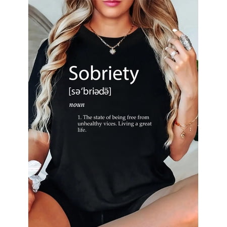 Sobriety Definition Sober Living Rehab Graduation Drug Free T-Shirt