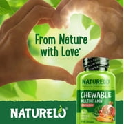 Naturelo فيتامين للمضغ للأطفال والاندفاع. الفيتامينات المتعددة مع مزيج الفاكهة العضوية كامل الطعام - 60 قرص للأطفال