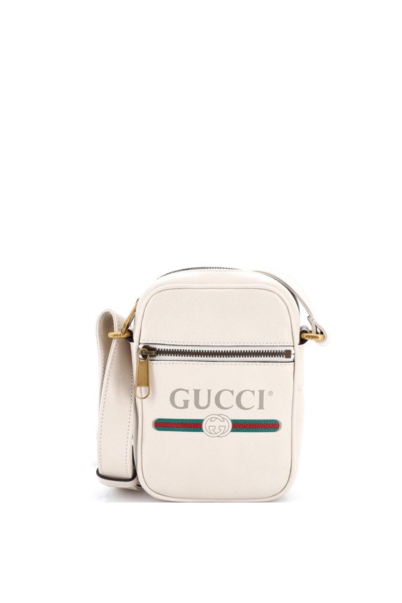 Pre-Owned Logo Zip Messenger Bag Printed Leather Mini By Rebag