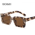 thumbnail image 2 of SO & EI Ins Moda popular Gafas de sol rectangulares pequeñas Mujeres Retro Leopard Shades UV400 Hombres Tendencia Gafas de sol cuadradas Tan Jianjun  unisex, 2 of 2