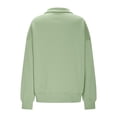 thumbnail image 5 of Domzest Womens Quarter Zip Pullover Long Sleeve Oversized Fleece Sweatshirts Trendy Collared Pullover Tops Daily Outfits Light Green M, 5 of 7