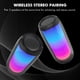 thumbnail image 5 of Bocina Bluetooth con Luces LED Multicolor, 9 Efectos de Iluminación, Radio FM, Entradas para USB, Tarjeta TF y AUX, Conexión TWS, Llamadas Manos Libres, Color Blanco, 5 of 7