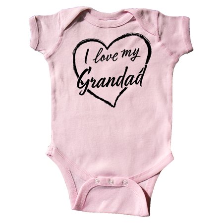 

Inktastic I Love My Grandad in Black Chalk Heart Gift Baby Boy or Baby Girl Bodysuit