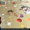 thumbnail image 2 of Plastic Christmas Tablecloth Square Silver Vinyl Christmas Table Cloth Xmas Table Cover with Snowman for Party (60'''' x 60'''', Snowman), 2 of 6