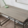 thumbnail image 6 of Pemberly Row Wood Reversible Stepped Tier Shelf Desk in Oak/Gunmetal Gray, 6 of 11
