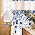 thumbnail image 2 of No Hook Shower Curtain, Blue Eucalyptus Leaves Waterproof Fabric Shower Curtains for Bathroom, Summer Botanical Watercolor Long Bathroom Curtain with Mesh Top Window for Home Hotel Bathtub 72"x84", 2 of 9