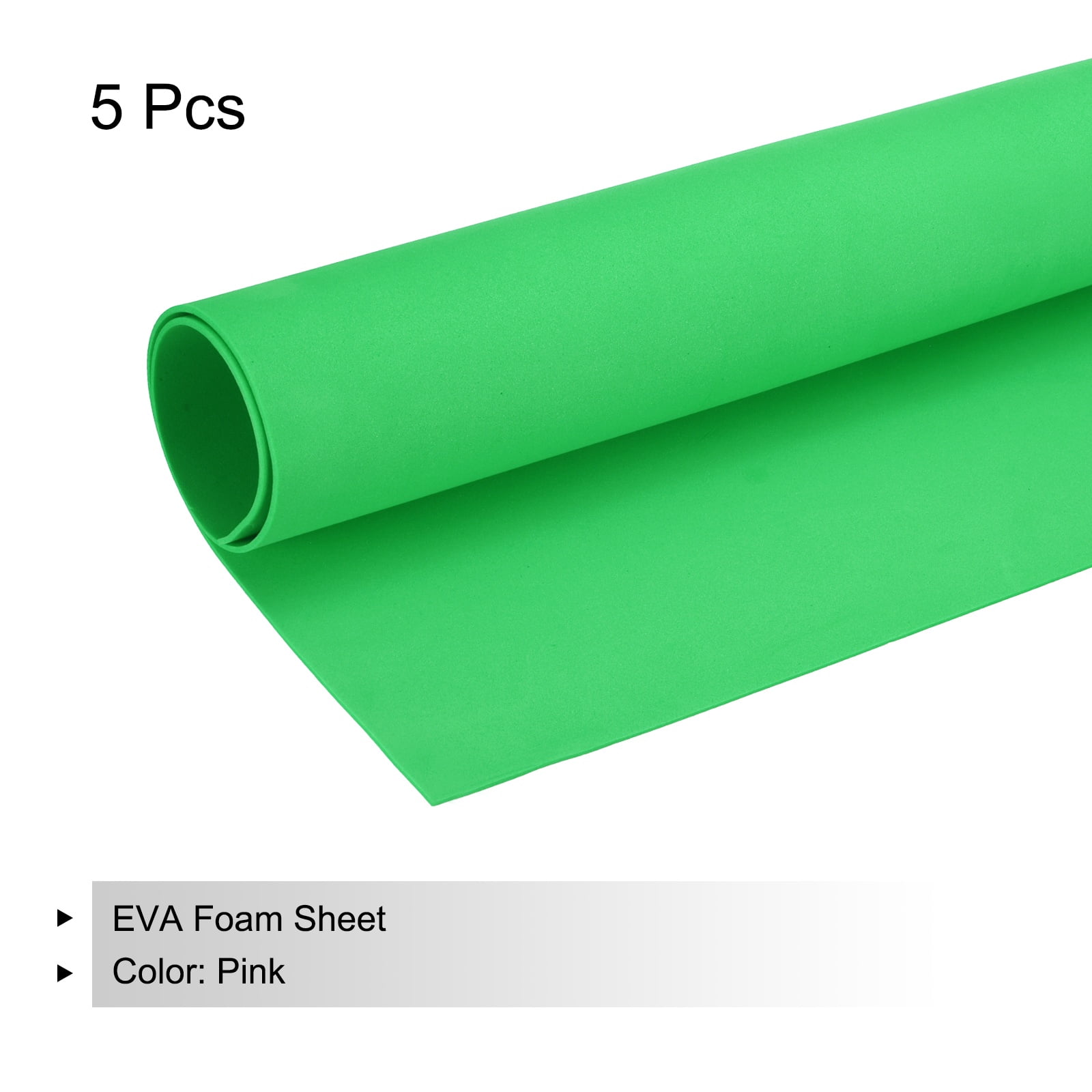 Uxcell EVA Foam Sheets Bright Green 35.4 Inch x 19.7 Inch 2mm Thick Crafts Foam Sheets for Costumes, Arts and Crafts Projects Pack of 5