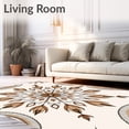 thumbnail image 2 of ODIKA 3'x5' Machine Washable Non-Slip Area Rug, Boho Sunburst with Delicate Petal and Subtle Fading High Traffic Rug, Brown, 466280, 2 of 5
