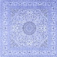 thumbnail image 1 of Ahgly Company Indoor Square Medallion Blue Traditional Area Rugs, 5' Square, 1 of 4
