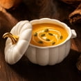 thumbnail image 6 of Ceramic Pumpkin Serving Jar with Lid – White Fall Kitchen Decor Storage Container for Countertop, 6 of 7