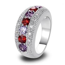 Women Zircon Inlaid Ring Alloy Electroplated Fashion Jewelry For Party Anniversary Gift Daily Wear Trendy Look