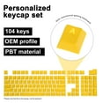 thumbnail image 2 of 104 Key PBT Keycap Set OEM Profile 60% for 61/68/87/98/100/104 Keys Mechanical Keyboard Layout, Yellow, 2 of 6