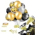 thumbnail image 4 of Birthday Decorations Confetti Foil Balloons Happy Birthday Balloon Banner Star Balloons Heart Balloons Fringe Curtains Gold Tablecloth for Birthday Party,Blak-Gold Set, 4 of 7