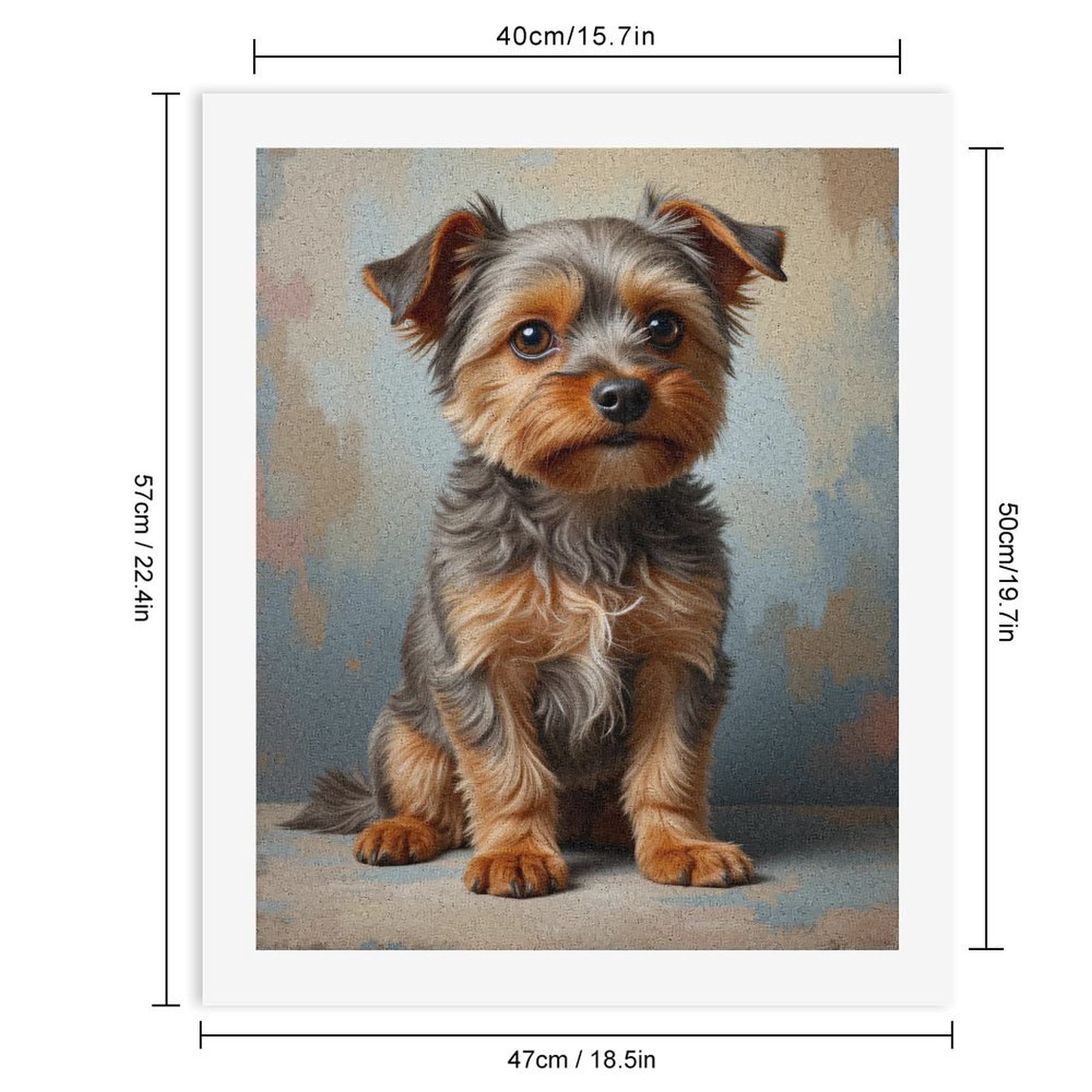 Paint by Numbers Kit for Adults, Adorable Yorkie Portrait Bust Paint by Numbers, Easy Paint by Numbers Kit for Adults Beginner, DIY Adult Paint by Number Kits on Canvas, Home Decor