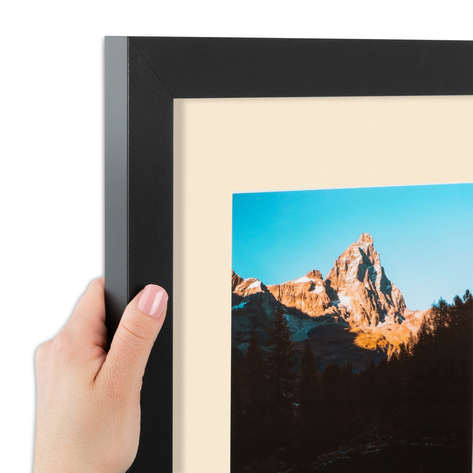 ArtToFrames 22x28" Matted Picture Frame with 18x24" Single Mat Photo Opening Framed in 1.25" Satin Black and 2" Alabaster Mat (FWM-3926-22x28)