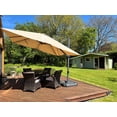 thumbnail image 3 of PURPLE LEAF 9x9 Ft Cantilever Umbrella Square Outdoor Patio Umbrella Large Offset Hanging Umbrella Aluminum Umbrella with 360°Rotation Adjustable Garden Pool Umbrella,Beige, 3 of 16