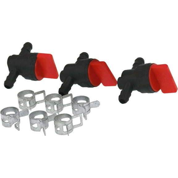 1/4" Inline Gas Fuel Cut Off Valve for BS 9494768 493960 698183 698181 697947 5019H 5019K (Pack of 3)