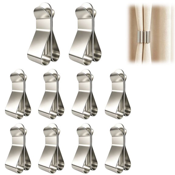 Magnetic Curtain Clips 10Pcs, No-Drill Detachable Curtain Tiebacks, Hold Curtains Closed for Bedroom Living Room Window Decoration