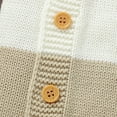 thumbnail image 4 of vdgthytj Newborn Girls Boys Sweater Romper Baby Striped Knitted Bodysuit Long Sleeve Button Jumpsuits Winter Clothes, 4 of 5