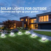 VOLIVO 12 pack Solar Ground Lights Outdoor,8 LED Disk Solar Lights for Lawn Patio Yard Garden Decor
