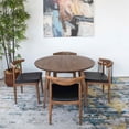 thumbnail image 2 of Ezra Modern Solid Wood Walnut Dining Room & Kitchen Table and Chair Set of 4, 2 of 5