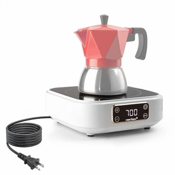 Nestiqex 700W 85V~120V Induction Cooktop Small Mini 7 inches Portable  Hot Plate Single Electric Stove Countertop Burners for Cooking Heater Moka Pots